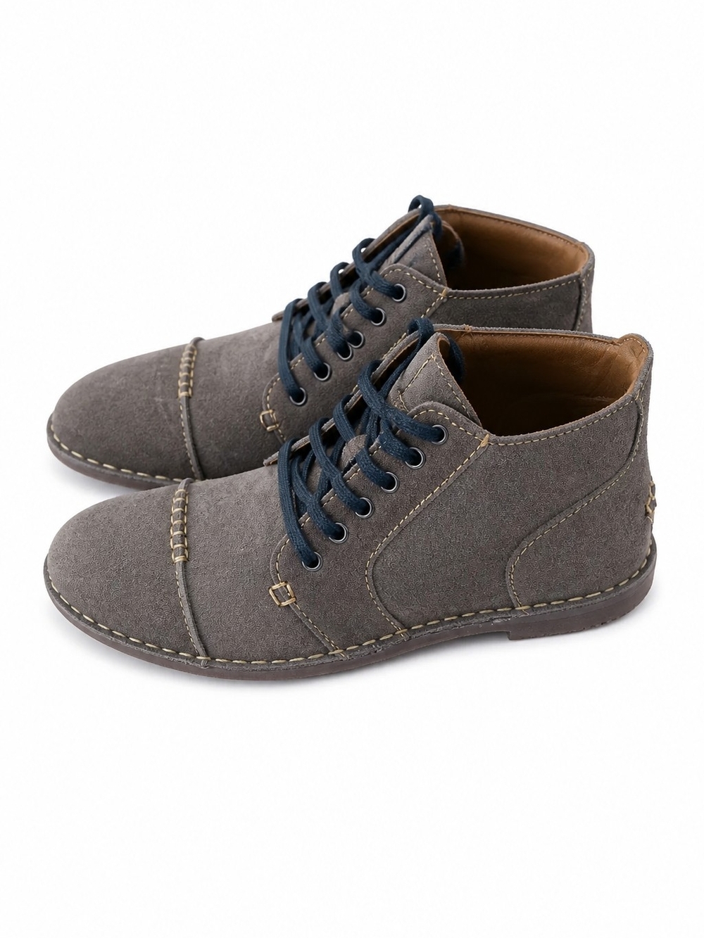Born Eldan Mens Boots EU 42 /US 9 Brown Suede Chukka Comfort Whipstitch Ankle